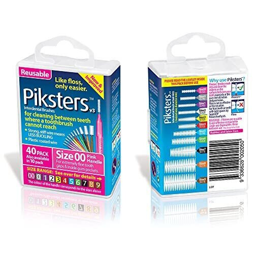 Piksters Interdental Brushes (40 Pack, Size 00 (Pink)) 1