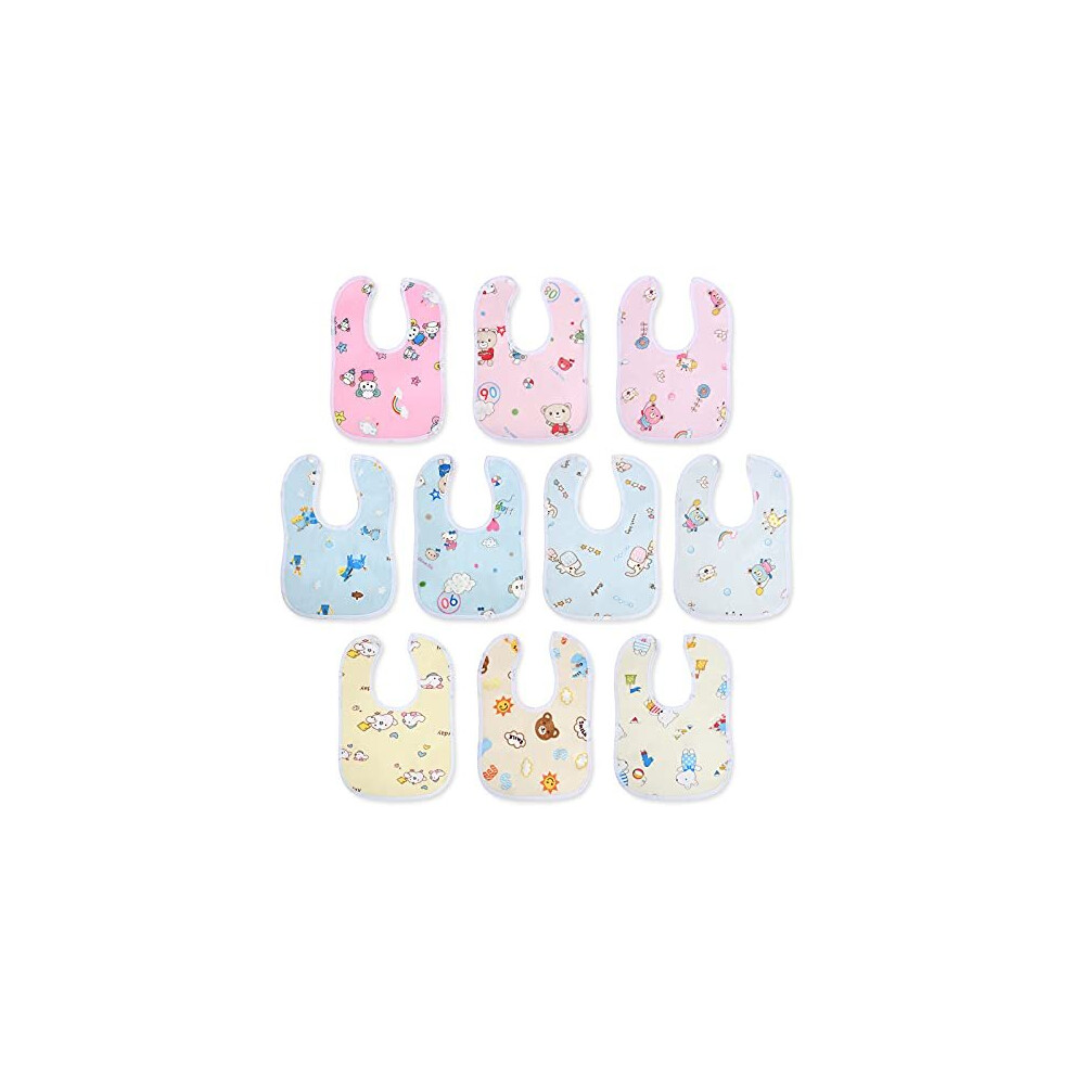 Baby Bandana Dribble Bibs Drool Bibs, 10Pc Infant Bibs Baby Teething Bibs Soft And Absorbent With Adjustable Snaps, Baby Bandana Bib Set Vicloon