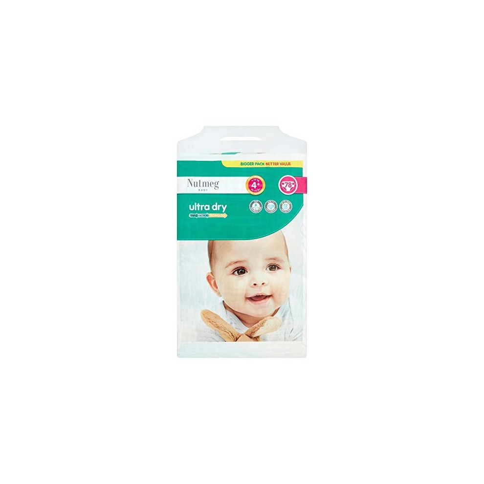 Ultra Dry Size 4+, 78 Nappies Nutmeg