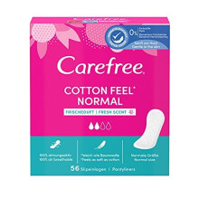 Carefree Cotton Panty Liners Fresh Fragrance, Breathable with Cotton Extract, Dermatologically Tested, 56 Pads
