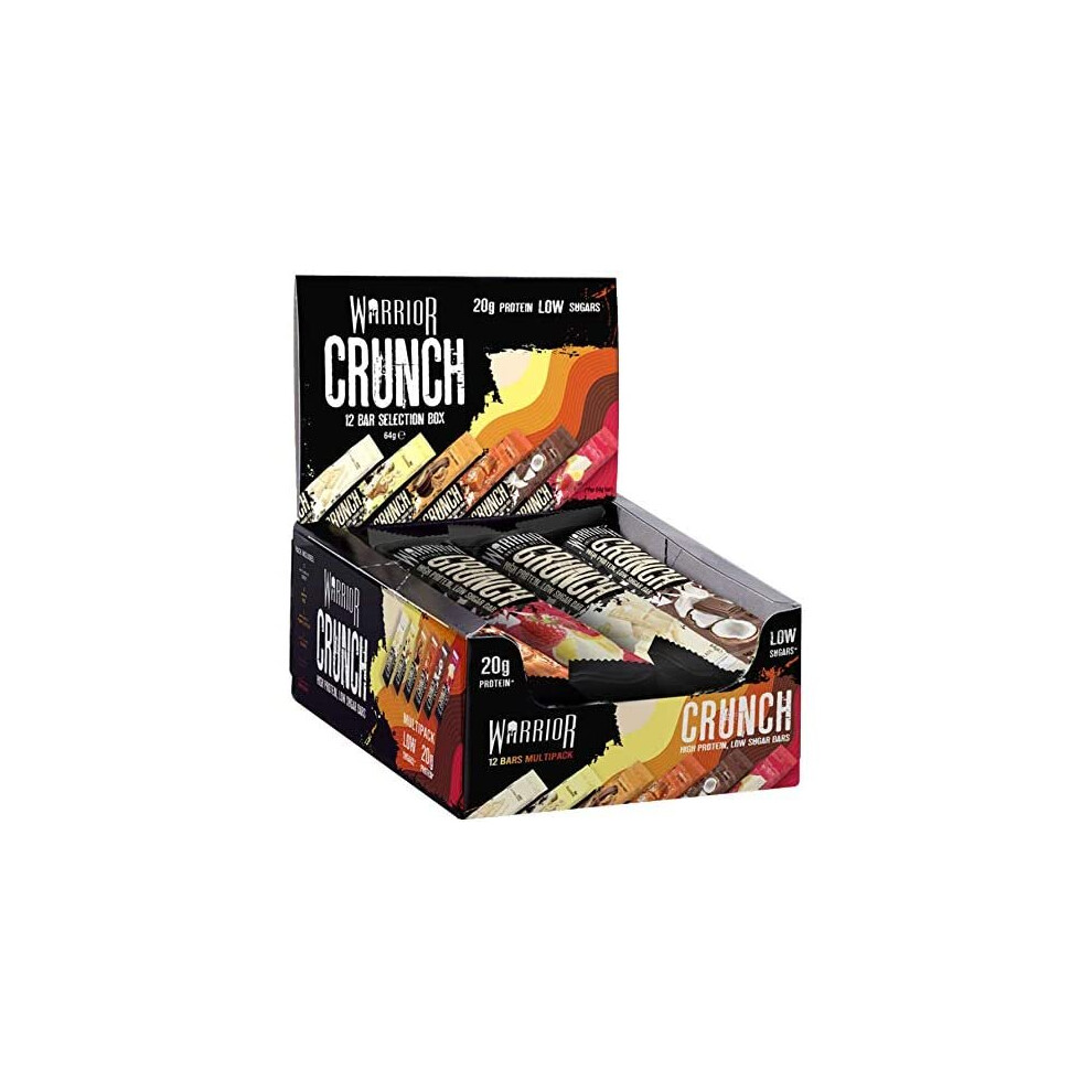 Warrior , Crunch - High Protein Bars - 20G Protein Each Bar - 12 Pack X 64G (Variety Pack)