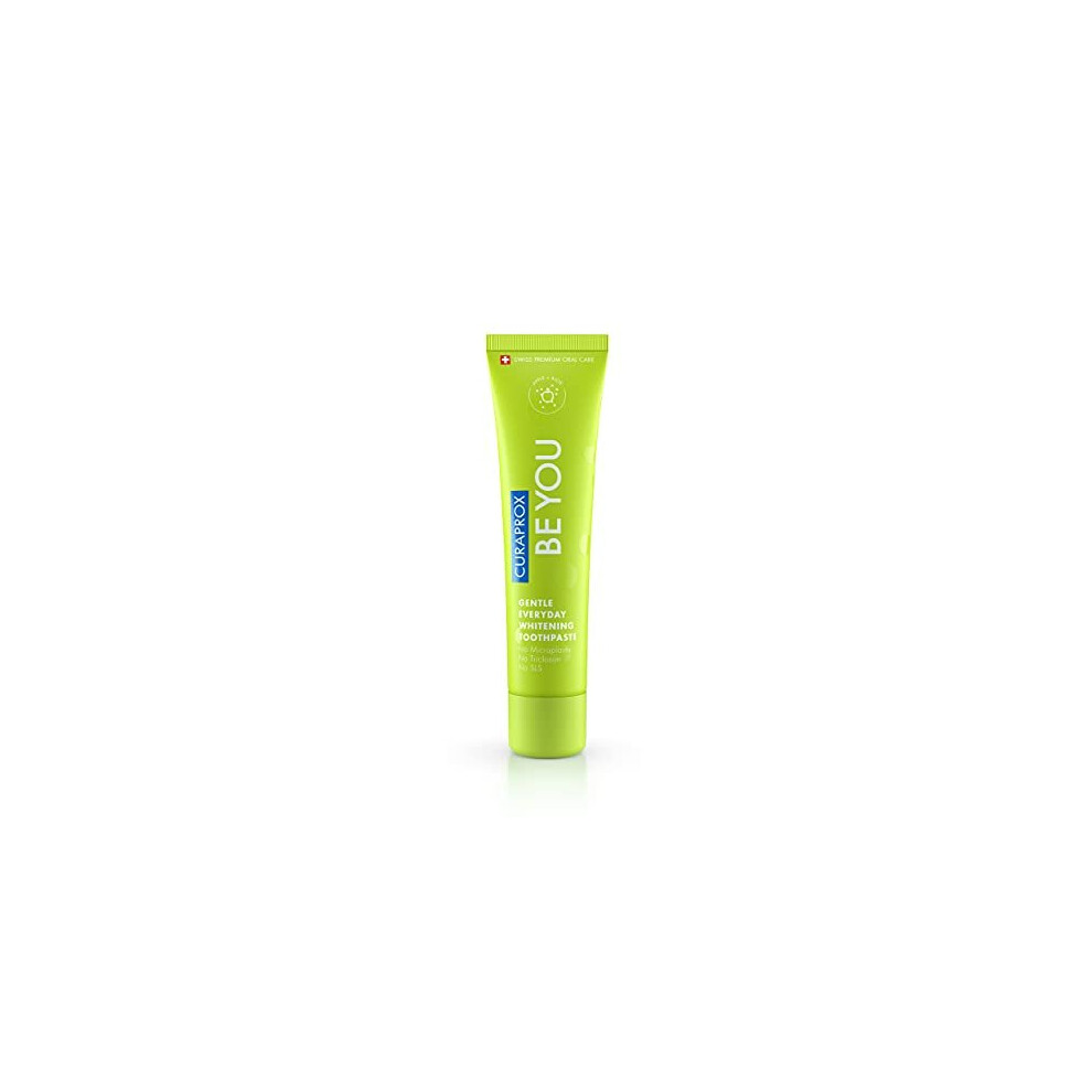 Curaprox Be You Apple + Aloe Vera Toothpaste 60Ml - Gentle Everyday Whitening Toothpaste - Sls Free, Microplastic Free, Triclosan Free Green