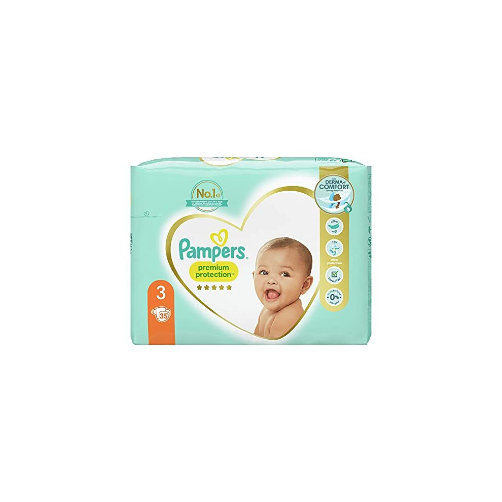 Pampers Baby Nappies Size 3 (6-10 kg) Premium Protection Pack of 35 Pampers Softest Comfort and Protection