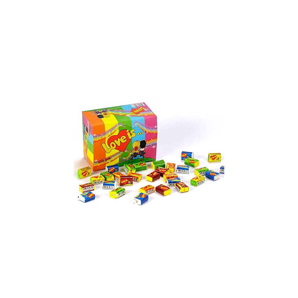 Love Is Chewing Bubble Gum - Assorted All 5 Flavors - 100Pcs Box