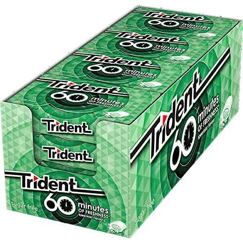 Trident Spearmint Sugarfree Chewing Gum 20 gr. - [Pack 16]