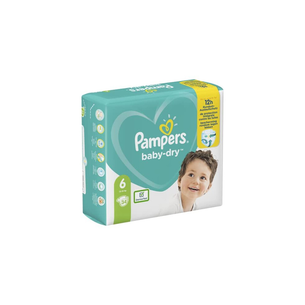 Pampers Baby-Dry Size 6 Nappies up to 12 Hours of Protection 13-18 kg