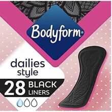 4 x Bodyform Black Normal Panty Liners 28 per pack