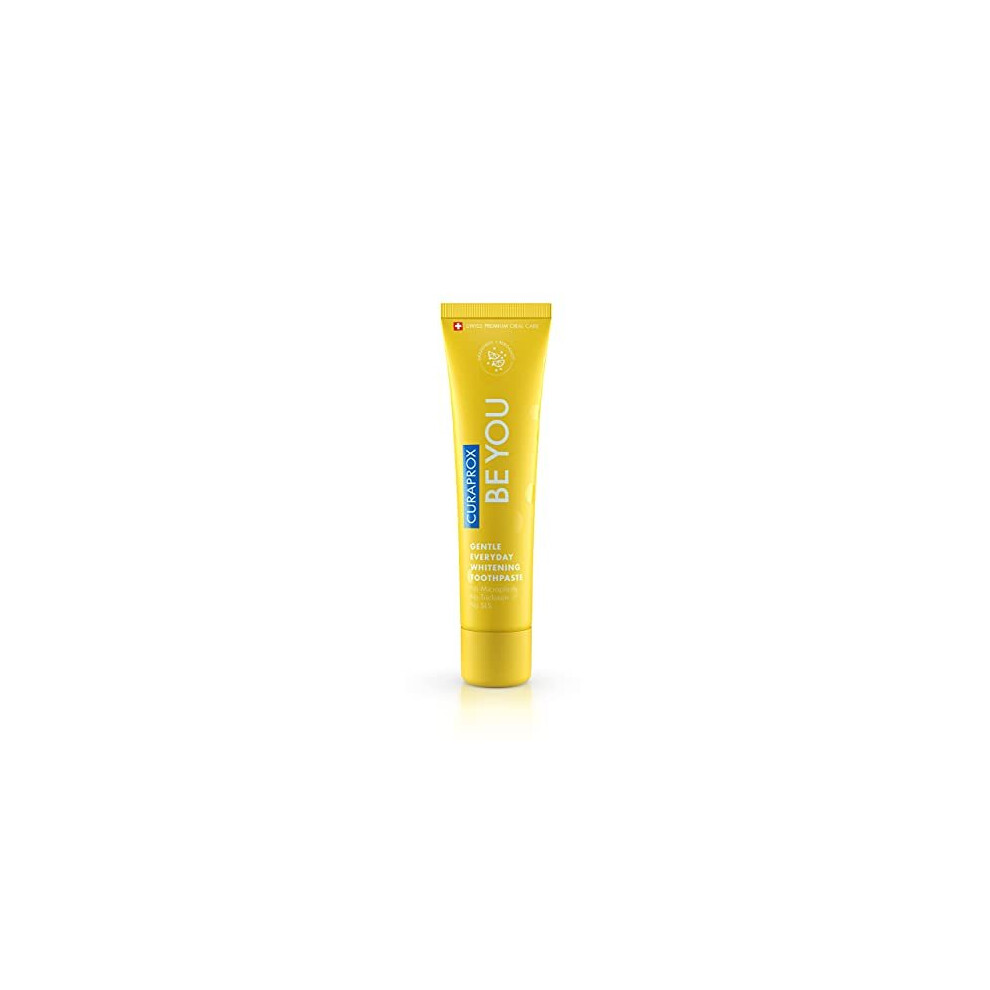 Curaprox Yellow Be You Grapefruit + Bergamot Toothpaste 60Ml - Gentle Everyday Whitening Toothpaste - Sls Free, Microplastic Free, Triclosan