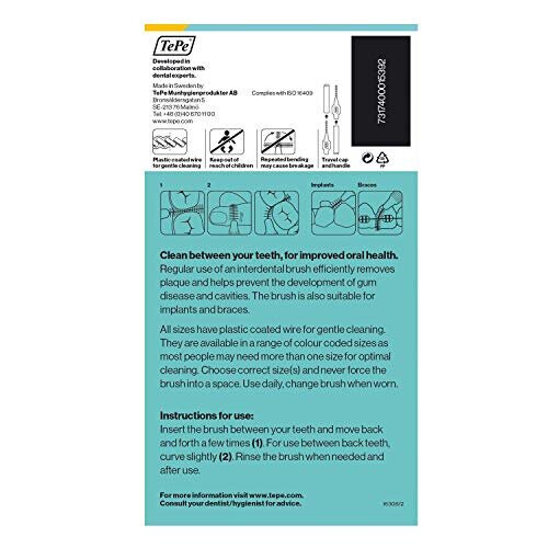 Tepe TePe Interdental Brushes 0.6mm Yellow - 2 Packets of 8 (16 Brushes) 1