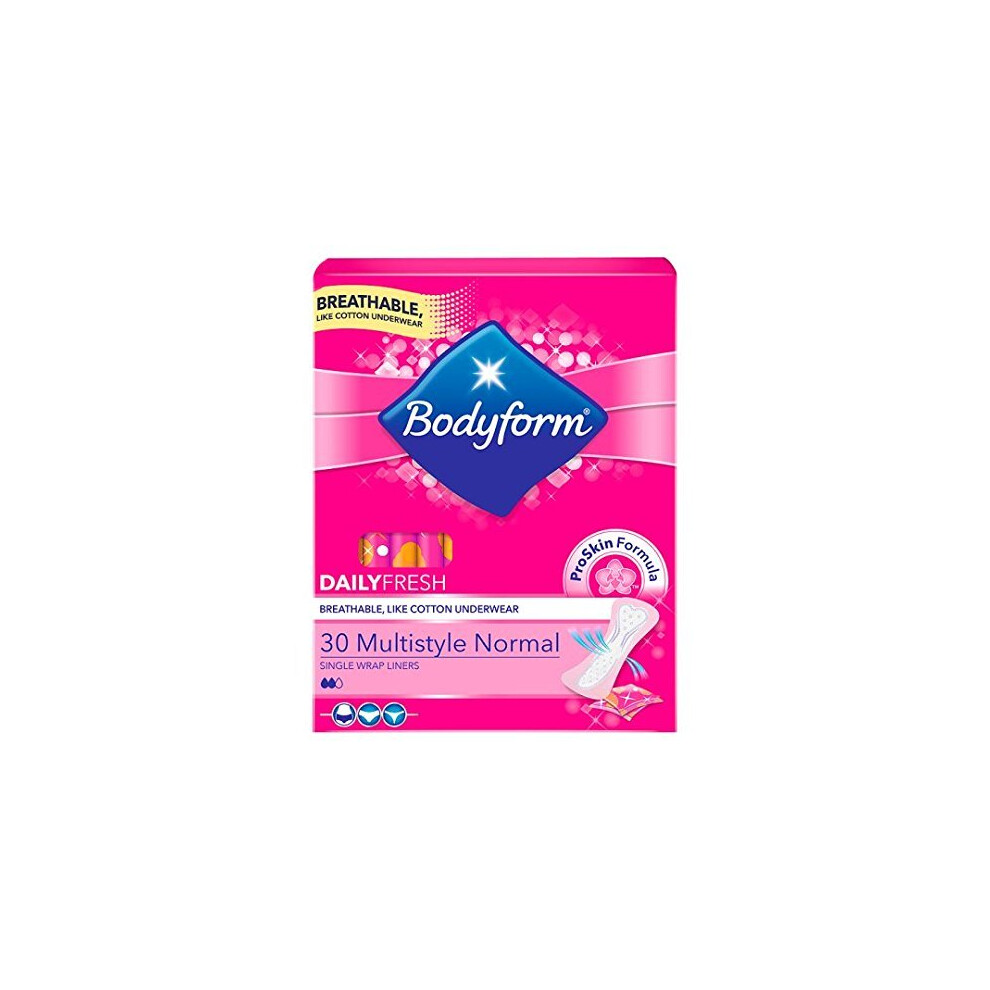 Brand Bodyform Bodyform Multi Style Individually Wrapped And Folded Panty Liners 30 Pack