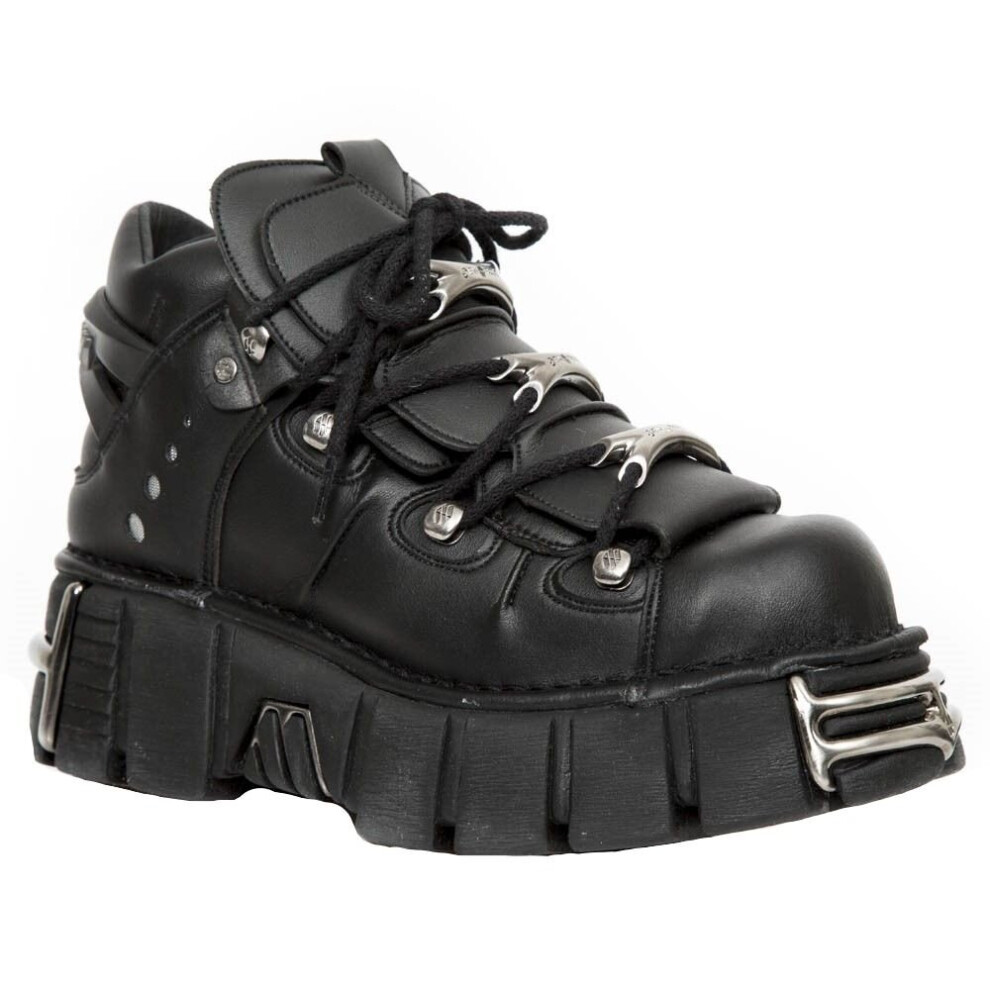 New Rock (39) M-106-Vs1 Unisex Metallic Leather Boots