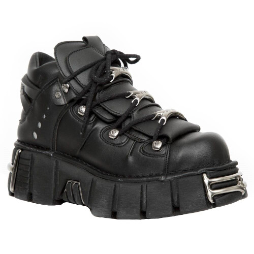 New Rock (44) New Rock M-106-VS1 Unisex Metallic Leather Boots