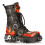 New Rock (41) New Rock 107-S1 Blk/Red Gothic Leather Flame Boots 3