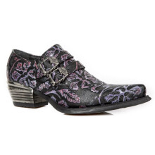 (42) NEW ROCK 7960-S8 EMBOSSED VINTAGE Blk Leathr Shoes