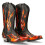 New Rock (41) New Rock 7921-S2 Black Red Flame Leather Boots 2