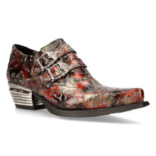 (43) 7960-S5 Embossed Black,Red,Buckle Steel Heel Shoes