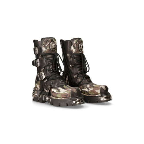 New Rock (37) NEW ROCK 591-S15 CAMOUFLAGE Black Leather Biker 1