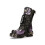 New Rock (43) NEW ROCK M-591-S5 PURPLE FLAME Black Leather Shoes 5