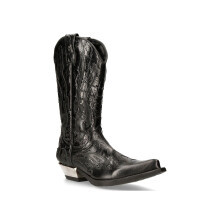 (46) NEW ROCK M-7921-S1 BLACK Leathr Biker Cowboy Shoes