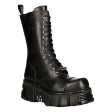 (44) New Rock M-MILI211C-C1 Unisex Black Leather Boots