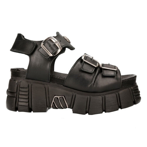 New Rock (43) New Rock M-BIOS101-C2 Metallic Black Leathr Sandal 2
