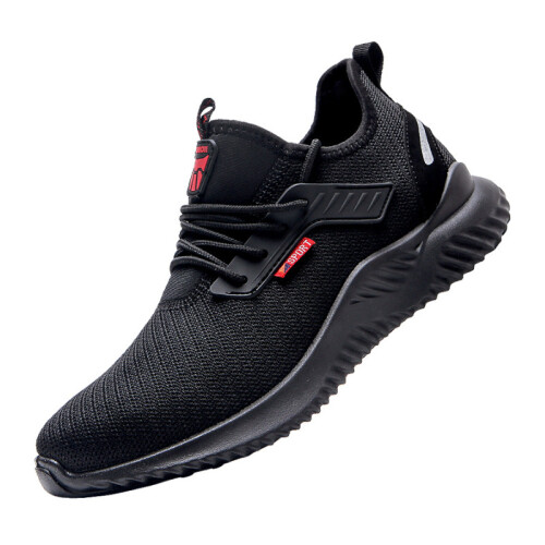 (Black, 45) Men Trainers Safety Shoes With Steel Toe Cap Puncture-Proof Boots