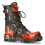 New Rock New Rock 591-S1 Black/Red Gothic Leather Flame Boots 3