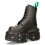 New Rock (36) NEW ROCK VEGAN Leather Black Platform Biker Shoes 5