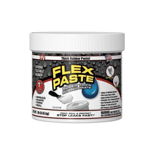 Flex Paste, Super Thick Rubber Spreadable Paste, White 1lb Tub