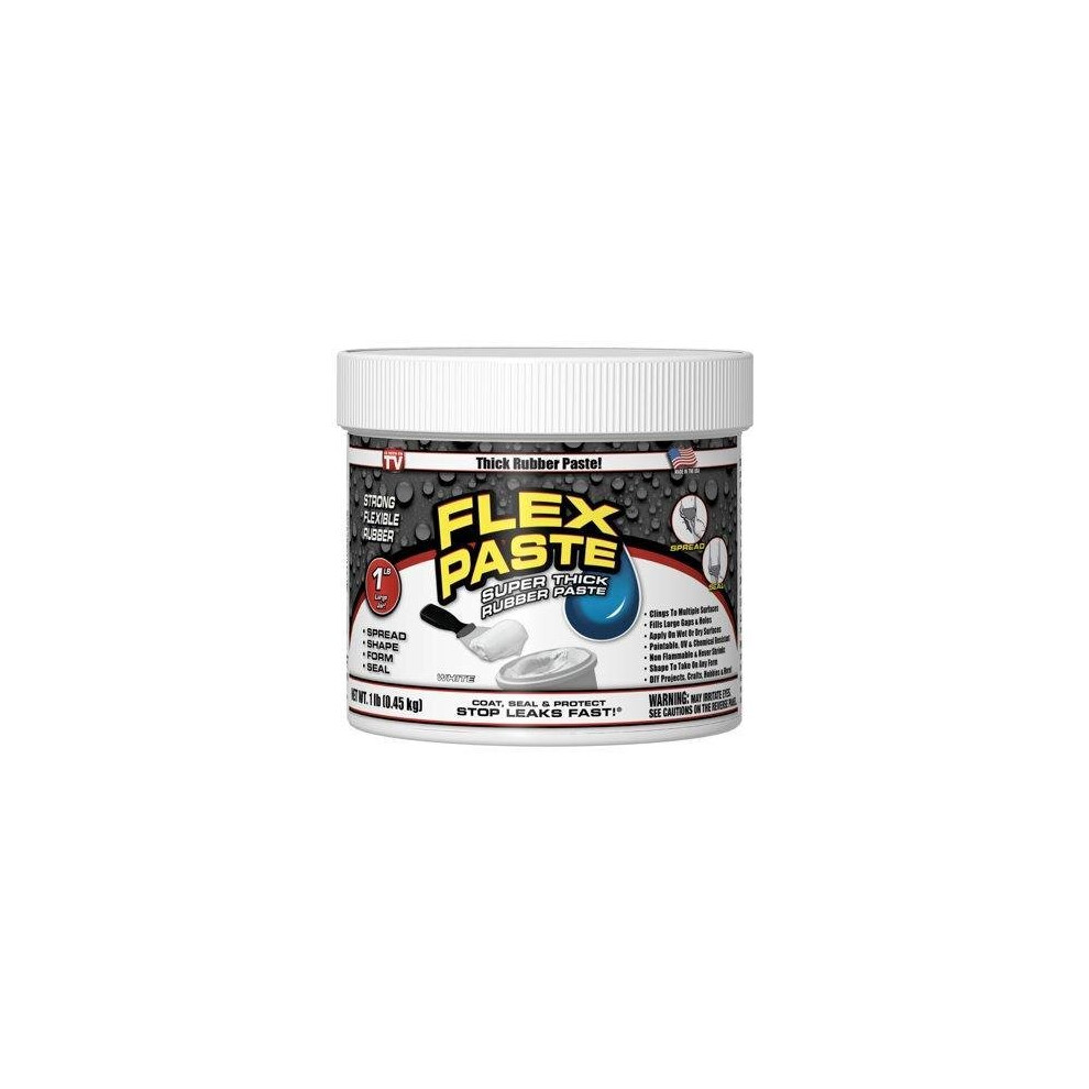 Flex Paste, Super Thick Rubber Spreadable Paste, White 1lb Tub