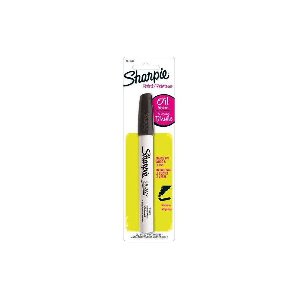 Sharpie Oil-based Paint Marker, Medium Point, Black, 1 Count