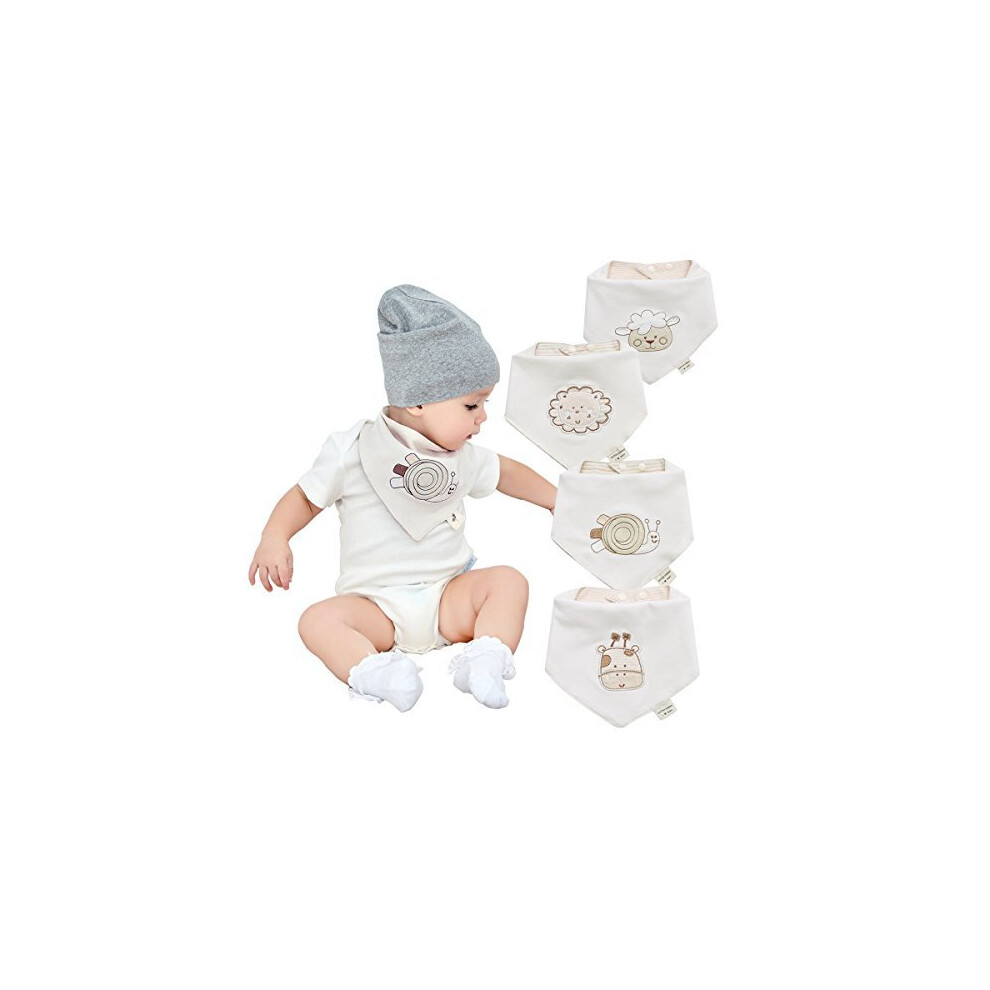 Cotton Coming Organic Baby Dribble Bibs And Baby Bandana Bibs For Boys And Girls 4 Pack