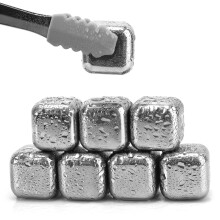 8 Stainless Steel Reuseable Whisky Ice Cubes -Drink Chilling Ice Rocks
