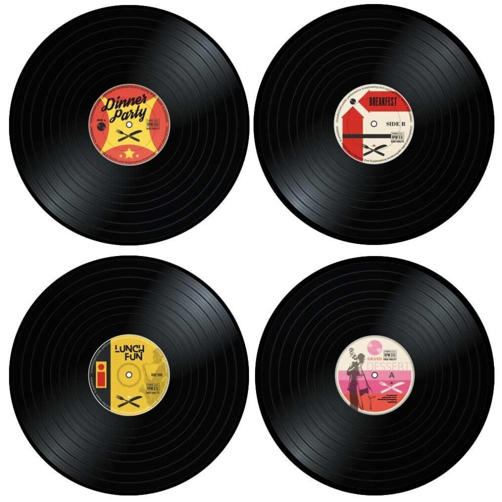 4x Placemats - Vinyl Records