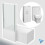 Lomond L Shape Left Hand Bathroom Suite in Gloss White Vanity Unit BTW Pan Set 1