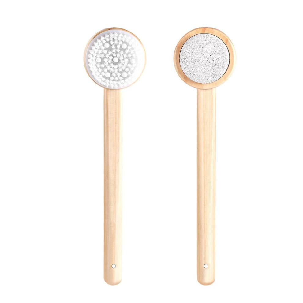 Body Bath Double-side Bath Shower Rubbing Brush - Scrubber Skin Natural Bristle Silicone Massage