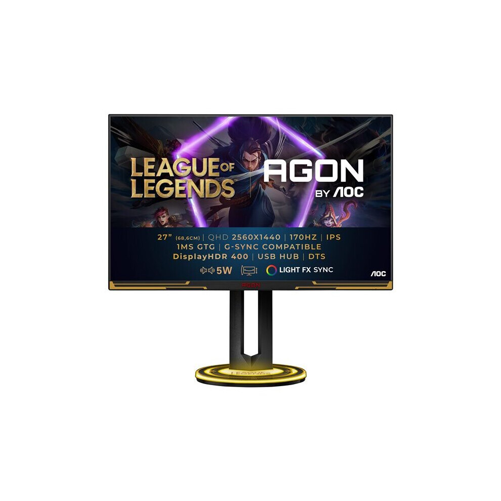 Aoc Gaming Ag275qxl - League Of Legends Edition - Agon Series - Led Monitor - 27" - 2560 X 1440 Qhd @ 170 Hz - Ips - 400