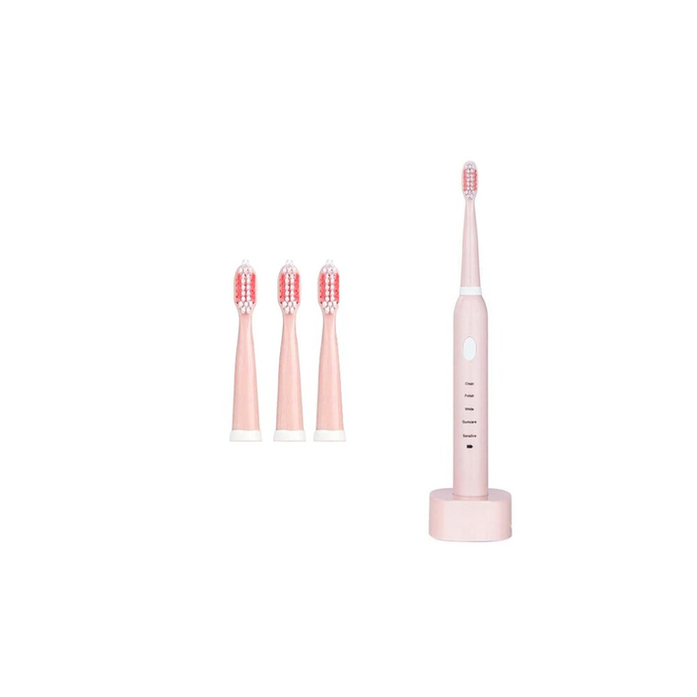 (Pink) Electric Toothbrush Charging stand and heads