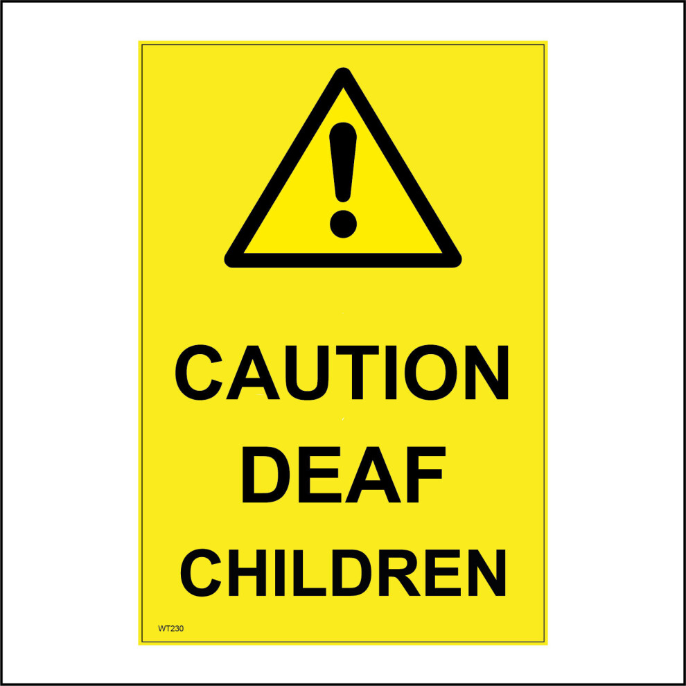 (200 x 300mm - 8 x 12, H - Clear Sticker / Sav - See Through) WT230 Caution Deaf Children Sign Hearing Noise Sound Sign Language Slow Speed 450mm x 60-image-OPC-P976HQR-NEW