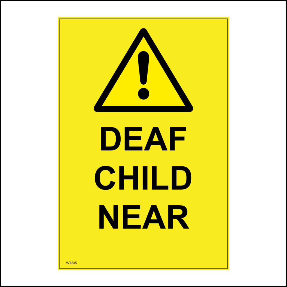 (200 x 300mm - 8 x 12, A - Sticker / Sav - Non-See Through) WT235 Deaf Child Near Sign Hearing Sound Noise Slow Caution Drivers Games Play 450mm x 600-image-OPC-P976JTW-NEW