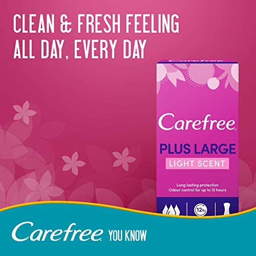 Carefree Plus Large Pantyliners - Pack of 60 1