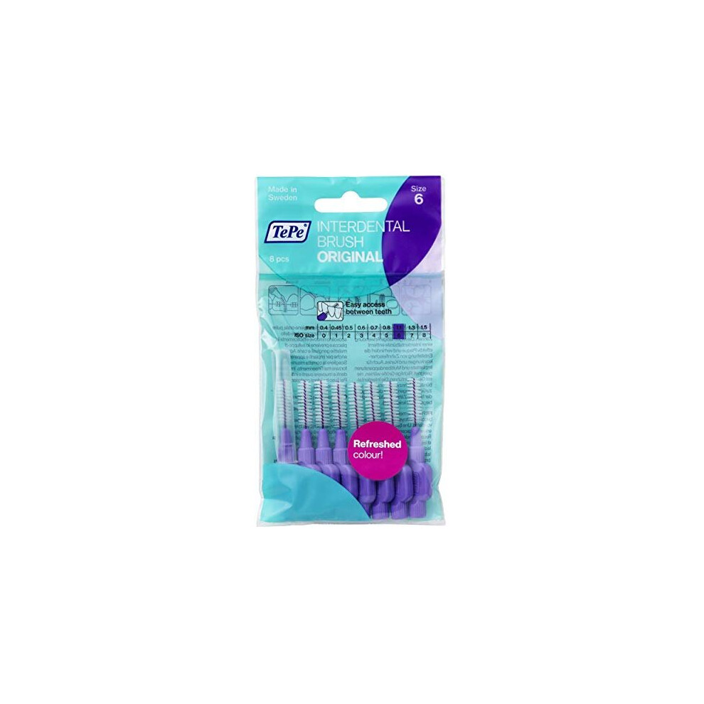 Tepe Interdental Brushes 1.1Mm Purple - 2 Packets Of 8 (16 Brushes)