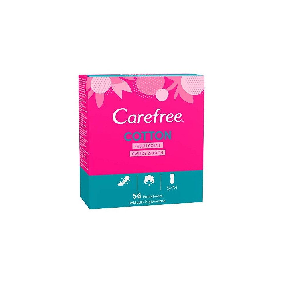 Carefree Cotton Fresh Scent Pantyliners, Pack Of 56