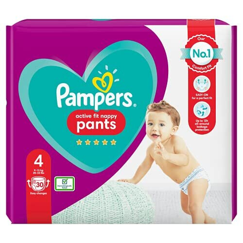 Pampers Active Fit Nappy Pants Size 4, 915kg, 30 Nappies on OnBuy