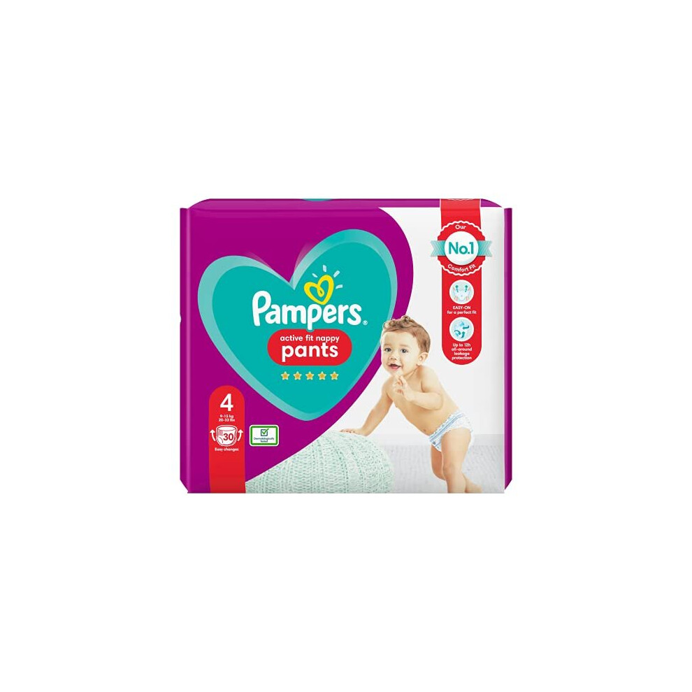 Pampers Active Fit Nappy Pants Size 4, 9-15kg, 30 Nappies