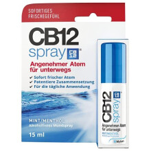 CB 12 Spray - Instant Freshness On The Go Reduces The Main Cause of Bad Breath with Zinc Acetate, Mint Flavour - 15ml