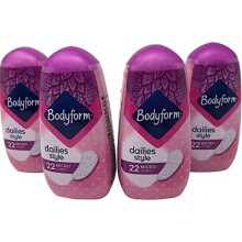 Bodyform Micro Liners Dailies Style Panty Liners for Women x22 Discreet Liners Per Pack Multipack Bulk Buy Containing 4 Packs (88 Pant Liner