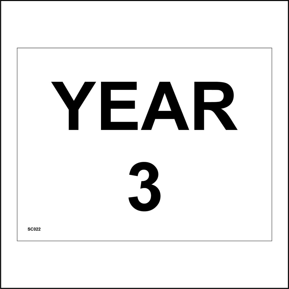 (600 x 400mm - 24 x 16, C - Dibond / Composite Aluminium) SC022 Year 3 Sign Three Wall Door Plaque Area Black White Knowledge Learn Create 600mm x 450-image-OPC-P976SPC-NEW