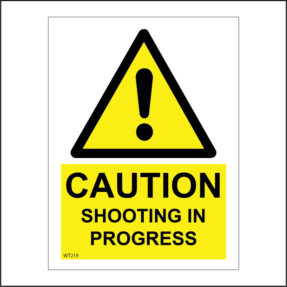 (400 x 600mm - 16 x 24, F - 5mm Heavy Duty Foamex Foamboard) WT219 Caution Shooting In Progress Sign Firing Range Target Weapons Culling Hunt 450mm x-image-OPC-P976VMY-NEW