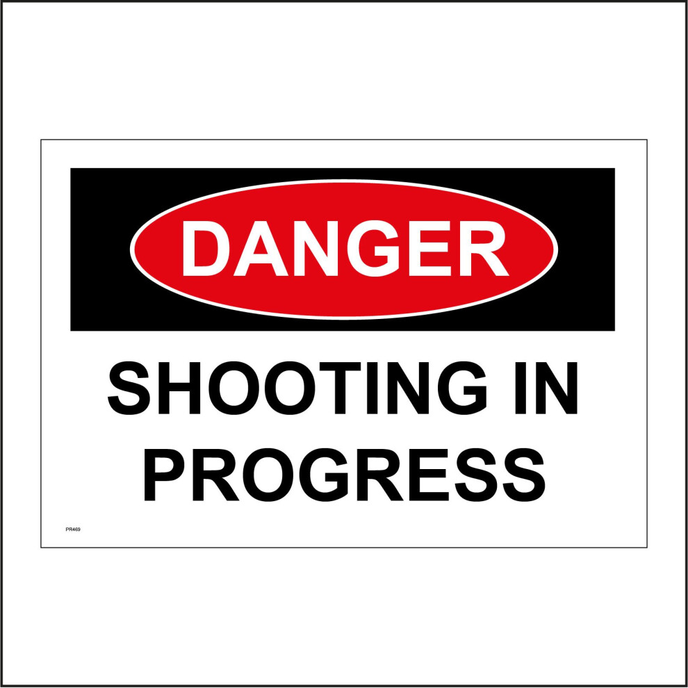 (200 x 150mm - 8 x 6, F - 5mm Heavy Duty Foamex Foamboard) PR469 Danger Shooting In Progress Sign Target Practice Weapons Explosive Bang 600mm x 450mm-image-OPC-P976W2R-NEW